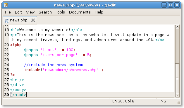 old PHP program in old IDE